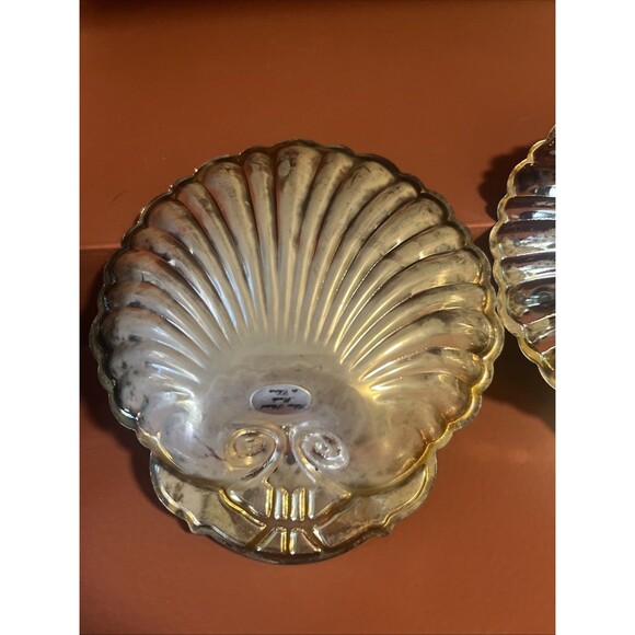 Set Of 2 Silver Plated Shell Trays Old Hampshire Silversmiths with Box - Picture 5 of 9